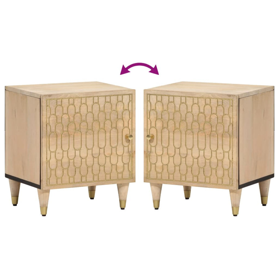 Nachtkastjes 2 st 40x33x46 cm massief mangohout