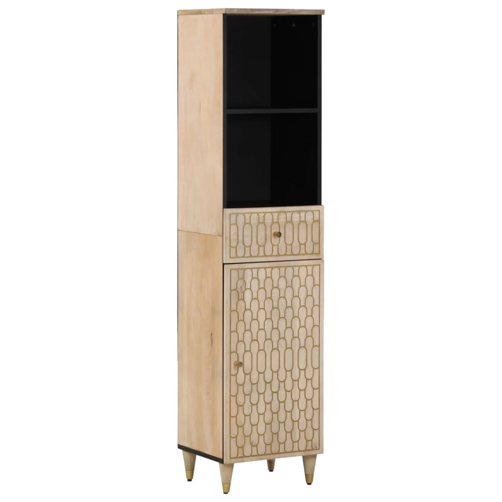 Badkamerkast 38X33X160 Cm Massief Mangohout Naturel