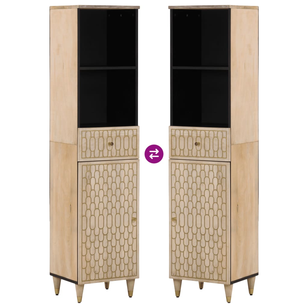 Badkamerkast 38X33X160 Cm Massief Mangohout Naturel