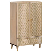 Hoge kast massief mangohout 60x33x100 cm