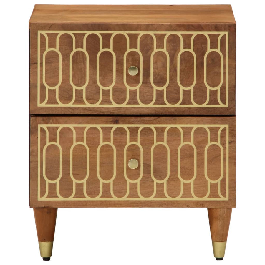 Nachtkastjes 2 st 40x33x46 cm massief mangohout
