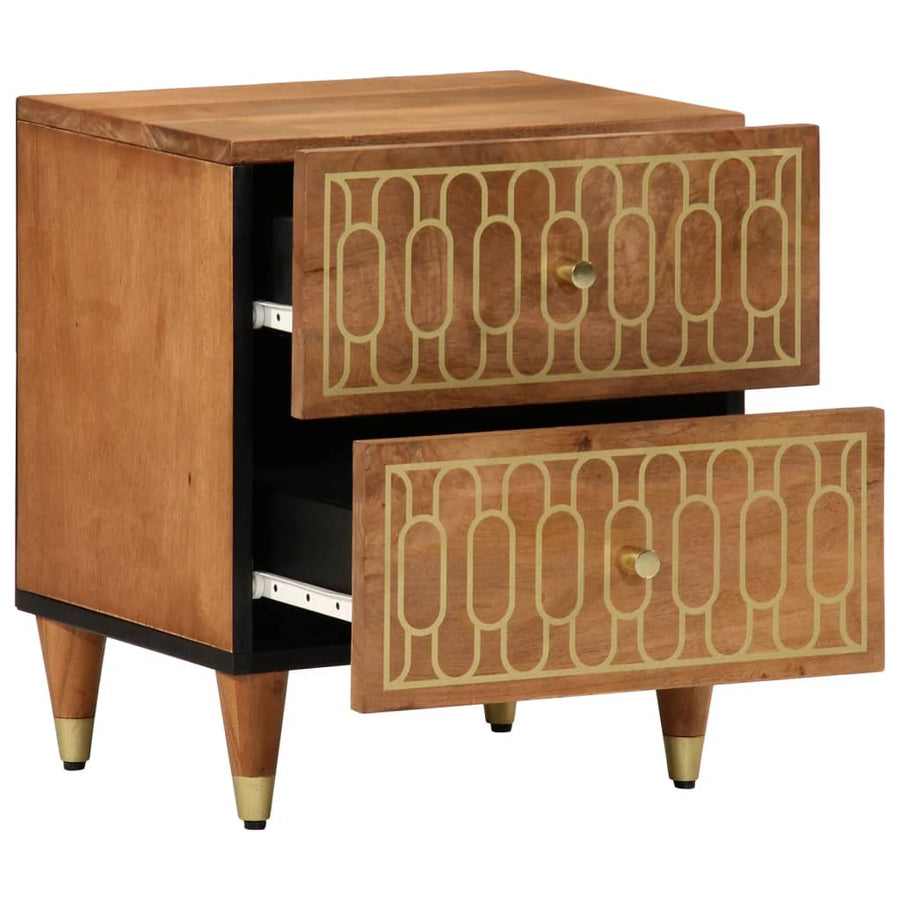 Nachtkastjes 2 st 40x33x46 cm massief mangohout