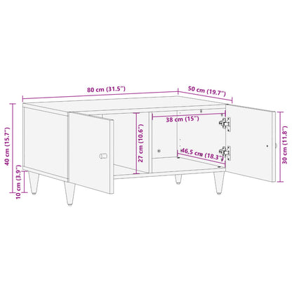 Salontafel 80x50x40 cm massief mangohout
