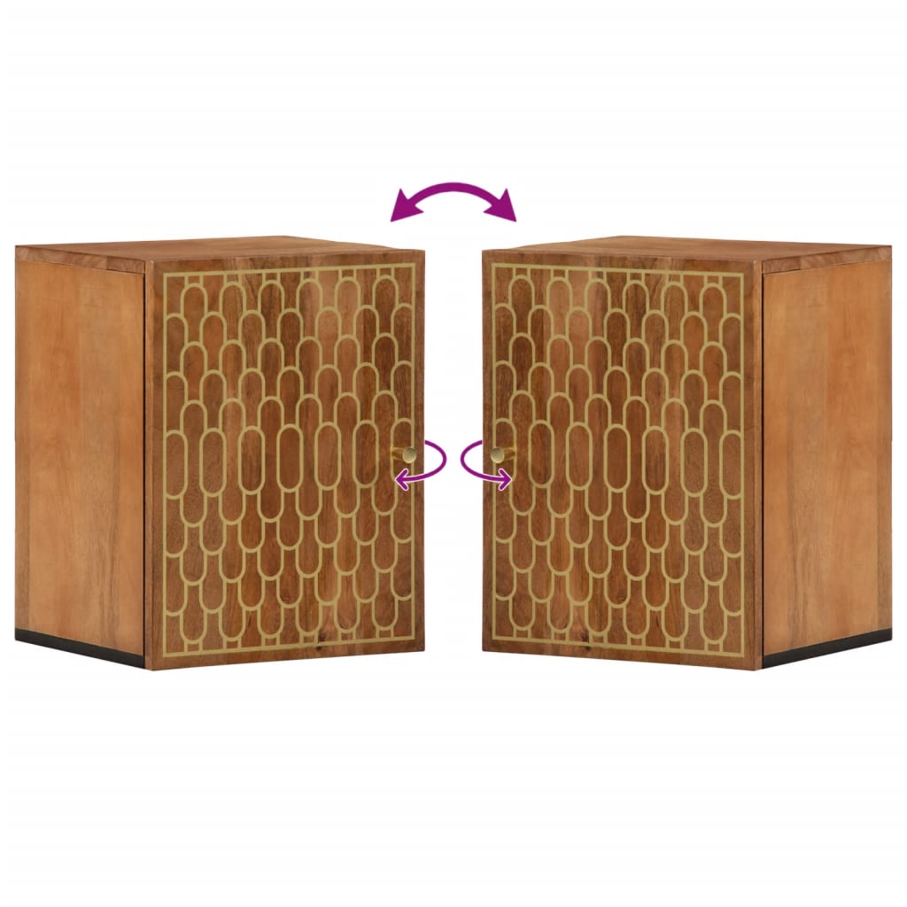Badkamerwandkast 38x33x48 cm massief mangohout