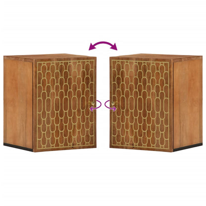 Badkamerwandkast 38x33x48 cm massief mangohout