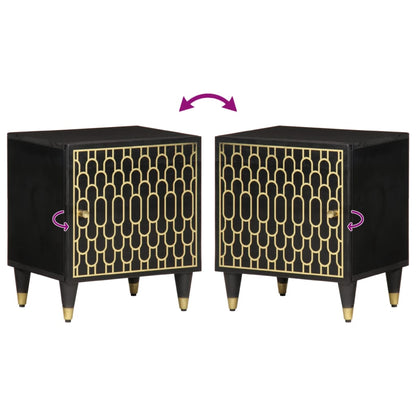 Nachtkastjes 2 st 40x33x46 cm massief mangohout