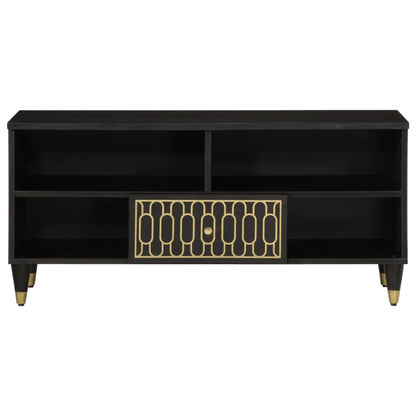 Tv-Meubel 100X33X46 Cm Massief Mangohout Zwart