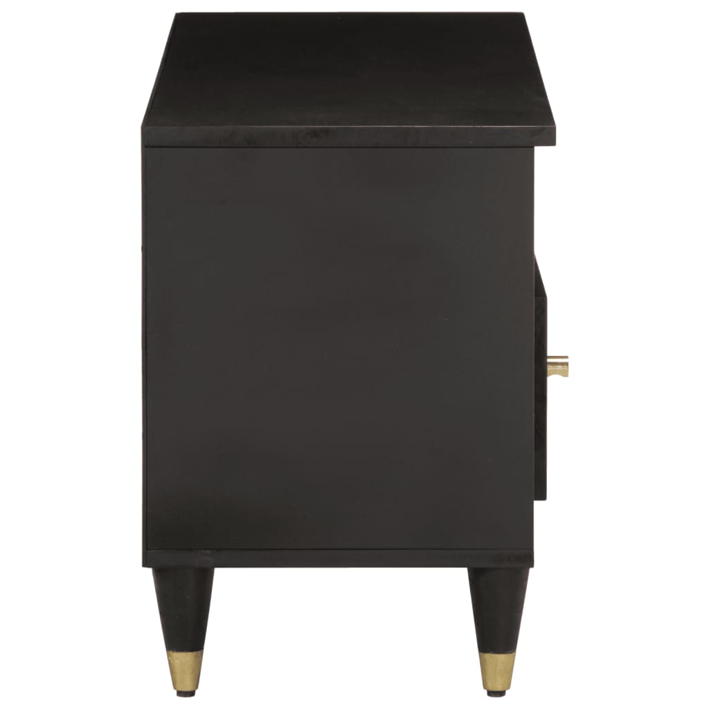 Tv-Meubel 100X33X46 Cm Massief Mangohout Zwart