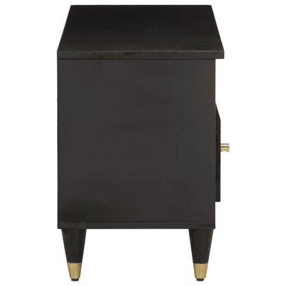 Tv-Meubel 100X33X46 Cm Massief Mangohout Zwart