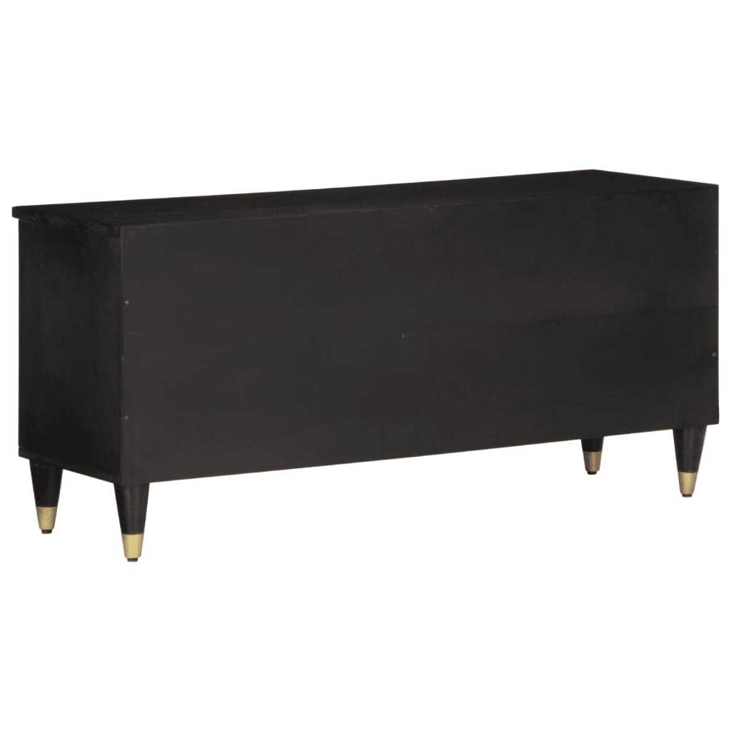 Tv-Meubel 100X33X46 Cm Massief Mangohout Zwart