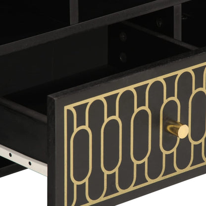 Tv-Meubel 100X33X46 Cm Massief Mangohout Zwart