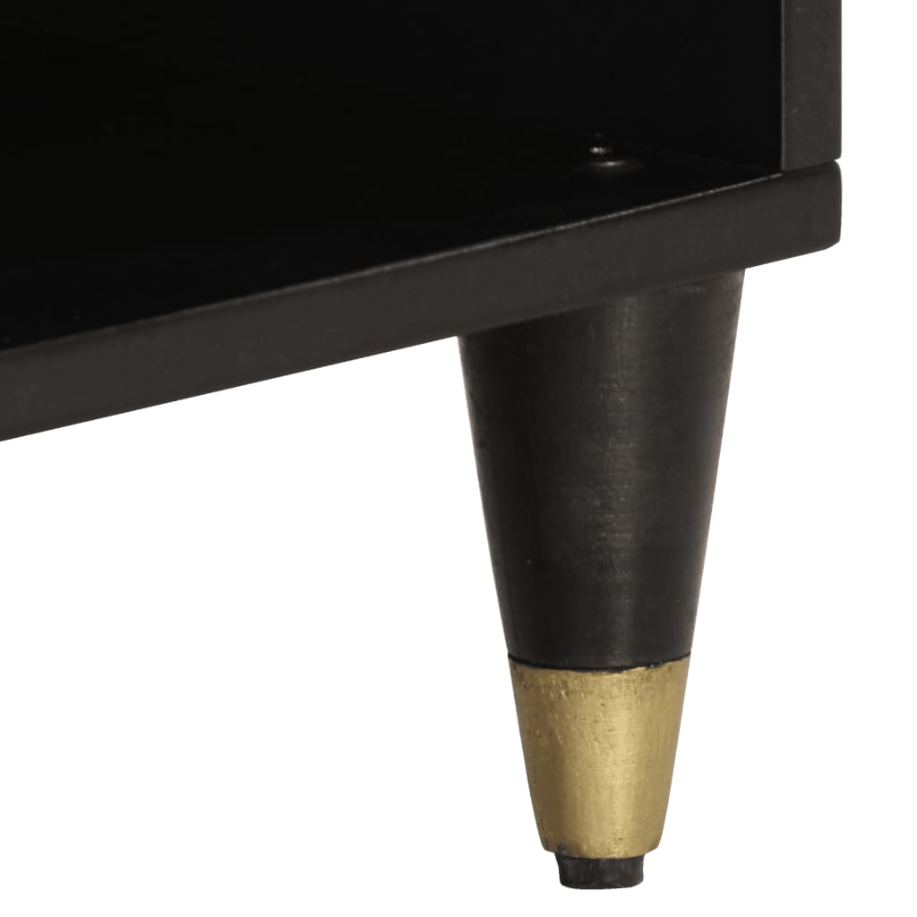 Tv-Meubel 100X33X46 Cm Massief Mangohout Zwart
