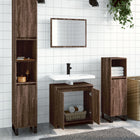 2-Piece Bathroom Cabinet Set engineered wood brown oak