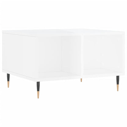 Salontafel 60X50X36,5 Cm Bewerkt Hout Hoogglans wit