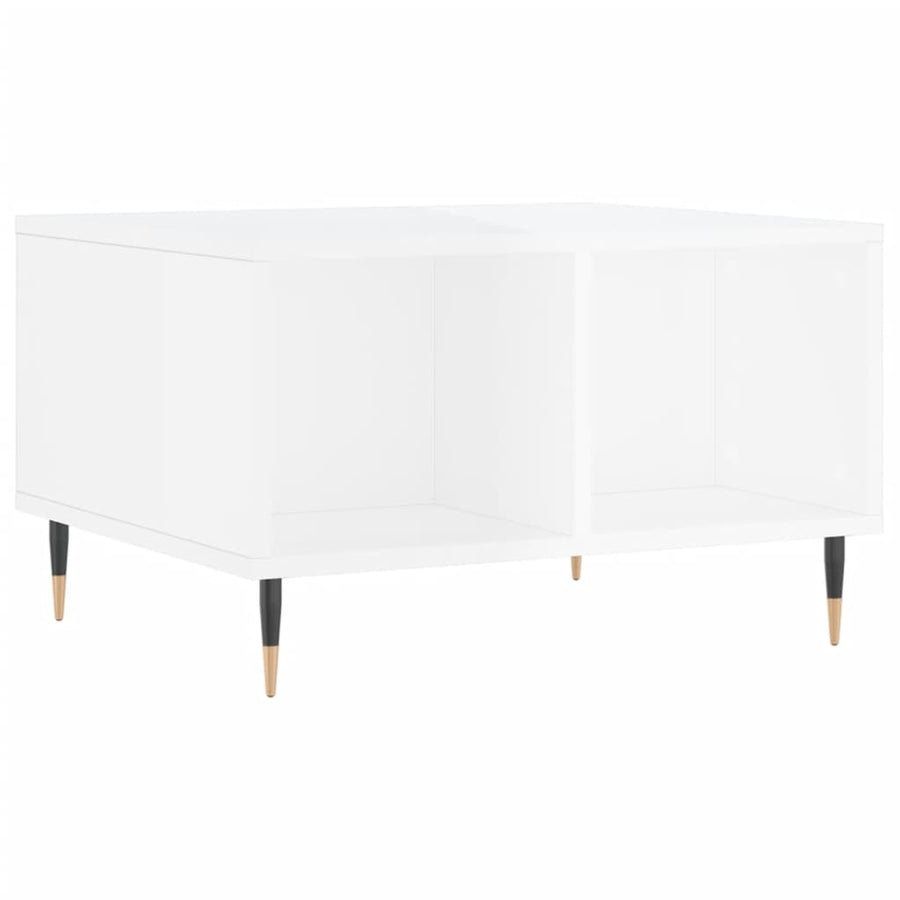 Salontafel 60X50X36,5 Cm Bewerkt Hout Hoogglans wit