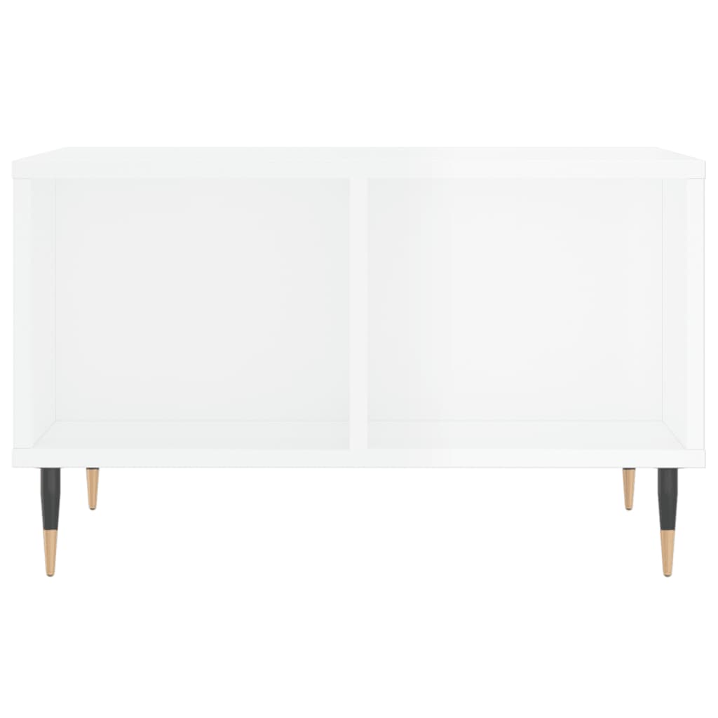 Salontafel 60X50X36,5 Cm Bewerkt Hout Hoogglans wit