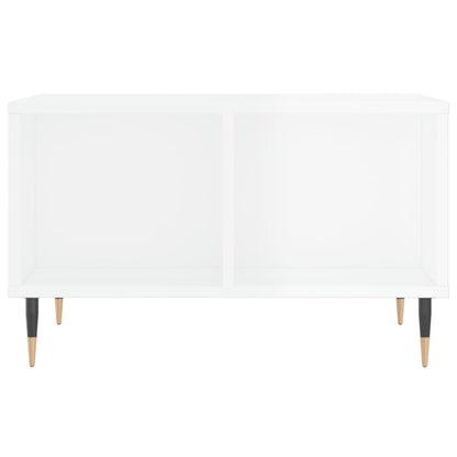 Salontafel 60X50X36,5 Cm Bewerkt Hout Hoogglans wit