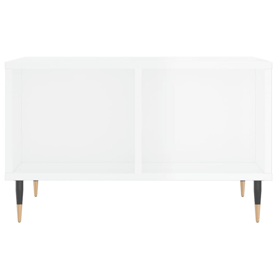 Salontafel 60X50X36,5 Cm Bewerkt Hout Hoogglans wit