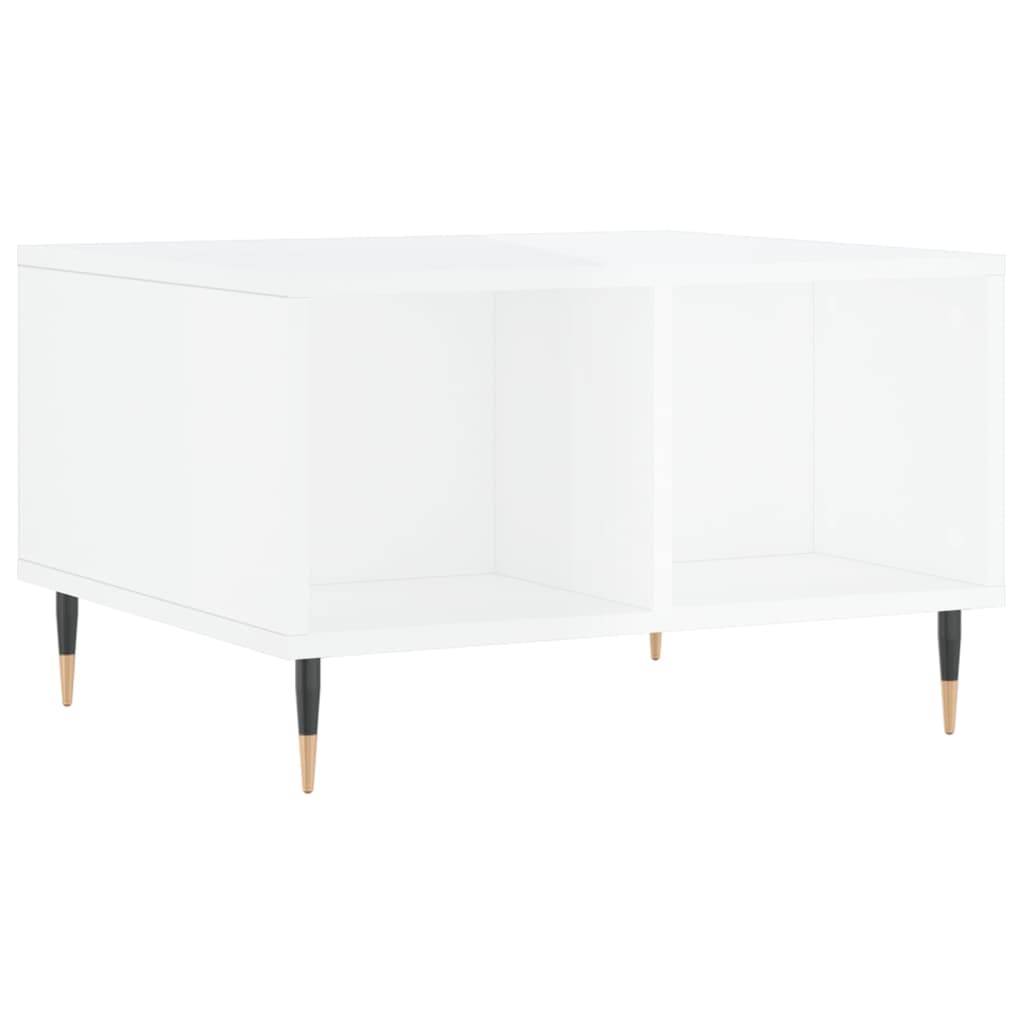 Salontafel 60X50X36,5 Cm Bewerkt Hout Hoogglans wit