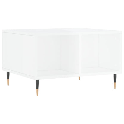 Salontafel 60X50X36,5 Cm Bewerkt Hout Hoogglans wit
