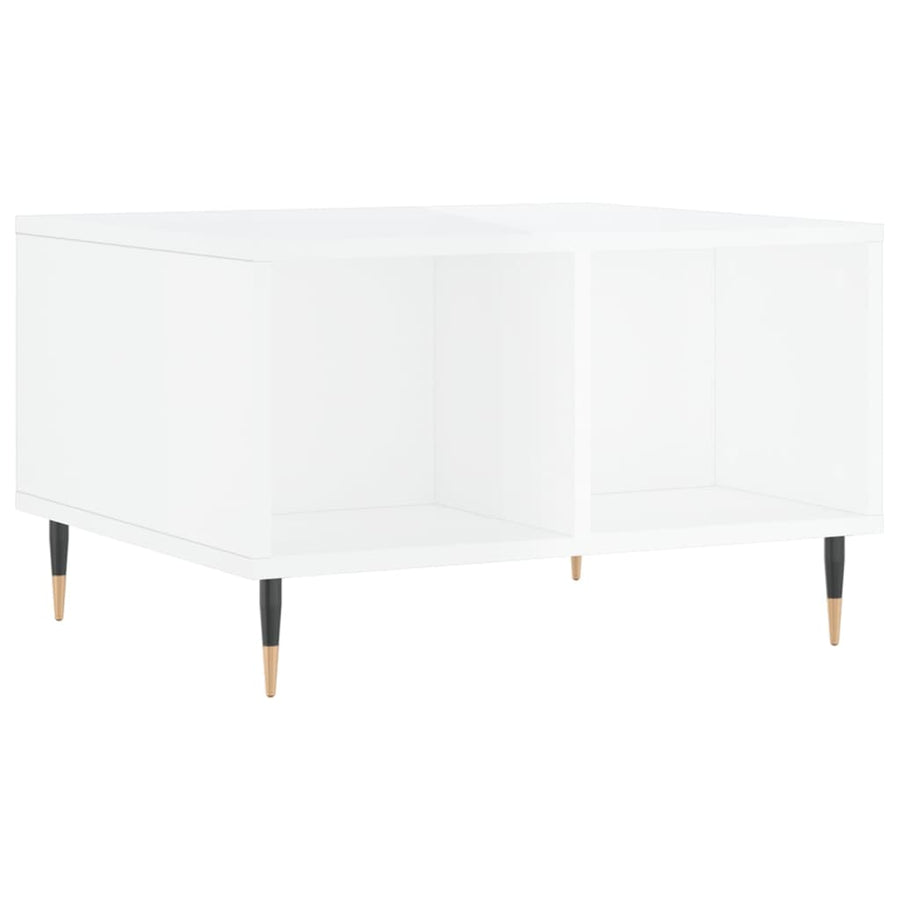 Salontafel 60X50X36,5 Cm Bewerkt Hout Hoogglans wit