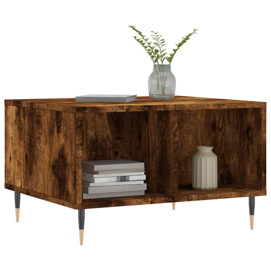 Salontafel 60X50X36,5 Cm Bewerkt Hout Kleurig Gerookt eiken