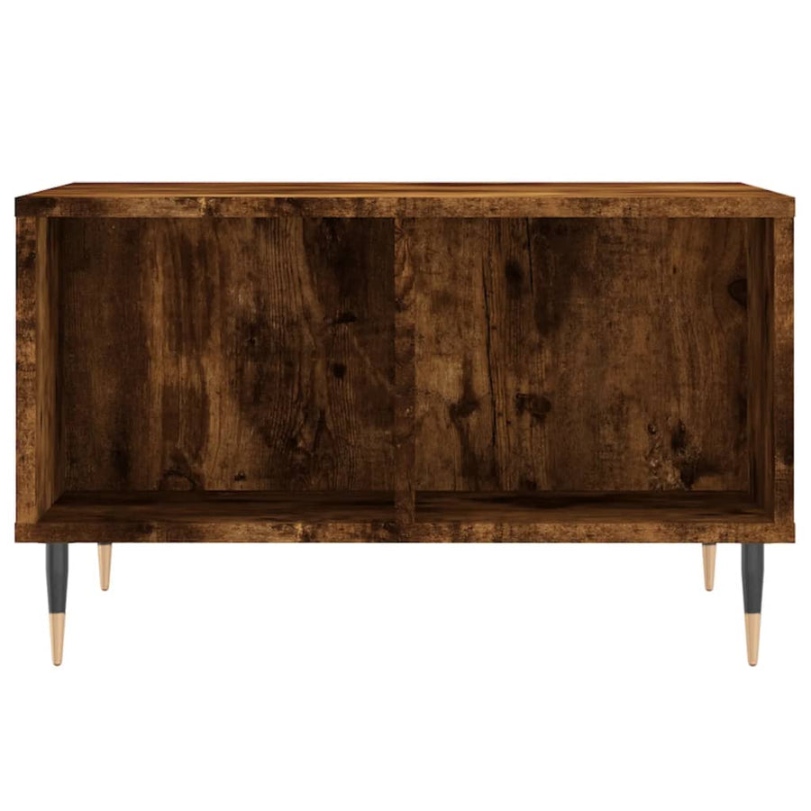 Salontafel 60X50X36,5 Cm Bewerkt Hout Kleurig Gerookt eiken