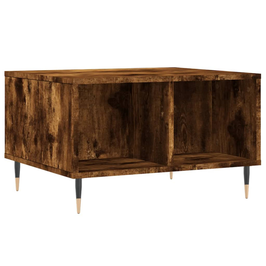 Salontafel 60X50X36,5 Cm Bewerkt Hout Kleurig Gerookt eiken