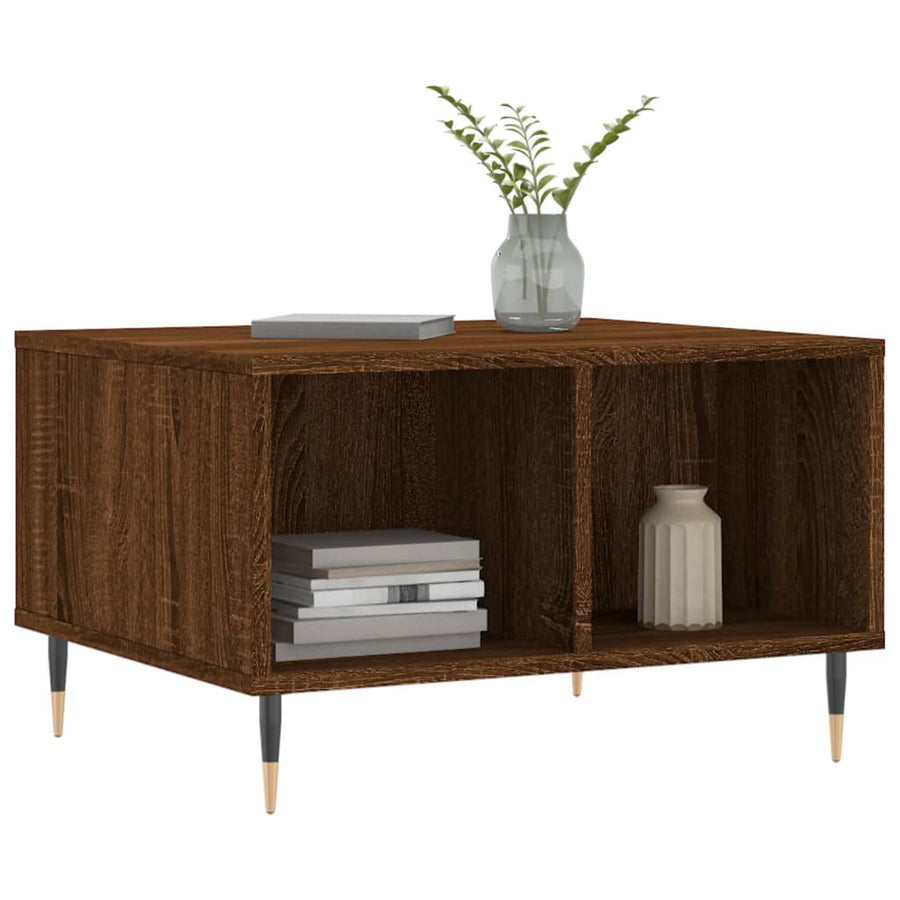 Salontafel 60X50X36,5 Cm Bewerkt Hout Bruin Eikenkleur Bruineiken