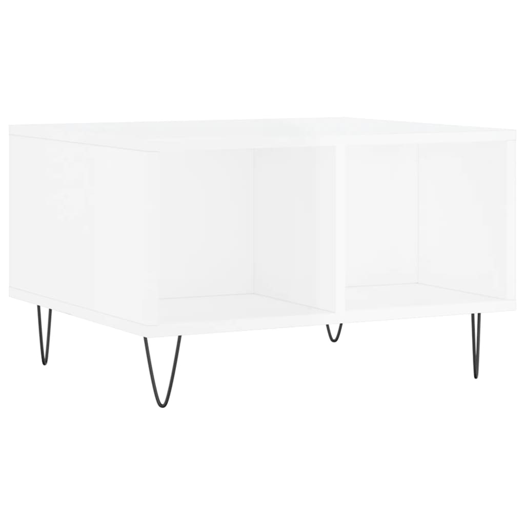 Salontafel 60X50X36,5 Cm Bewerkt Hout Hoogglans wit