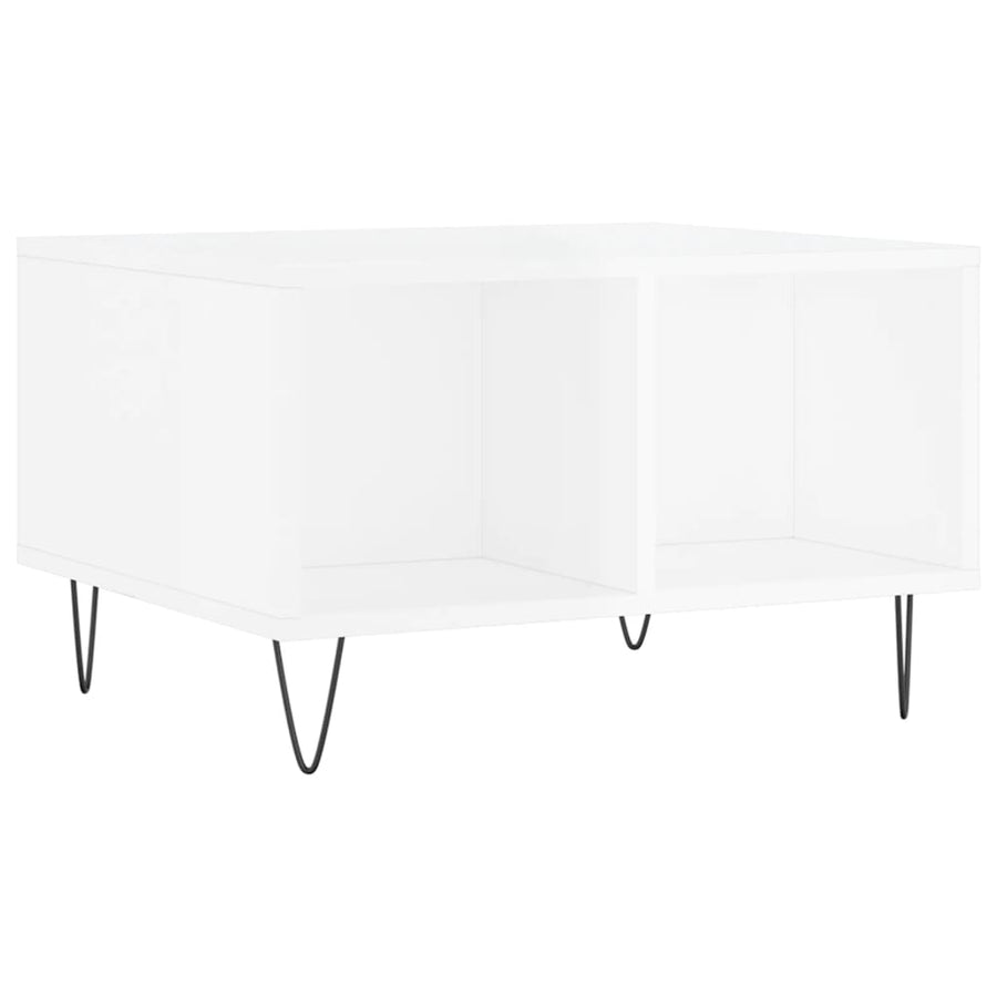 Salontafel 60X50X36,5 Cm Bewerkt Hout Hoogglans wit
