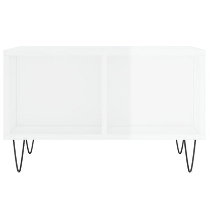 Salontafel 60X50X36,5 Cm Bewerkt Hout Hoogglans wit