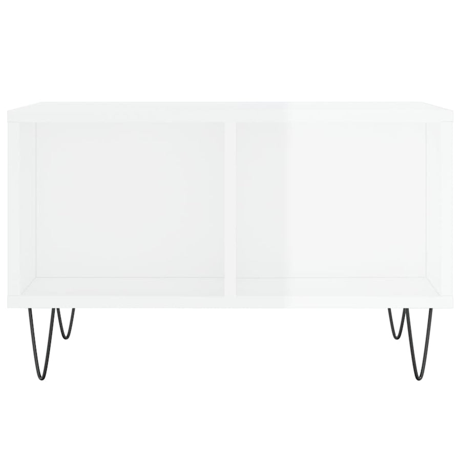Salontafel 60X50X36,5 Cm Bewerkt Hout Hoogglans wit