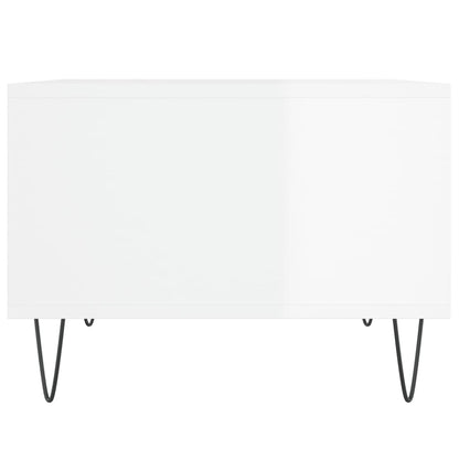 Salontafel 60X50X36,5 Cm Bewerkt Hout Hoogglans wit