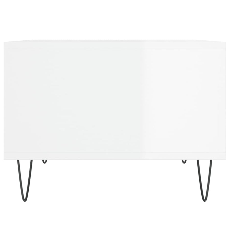 Salontafel 60X50X36,5 Cm Bewerkt Hout Hoogglans wit