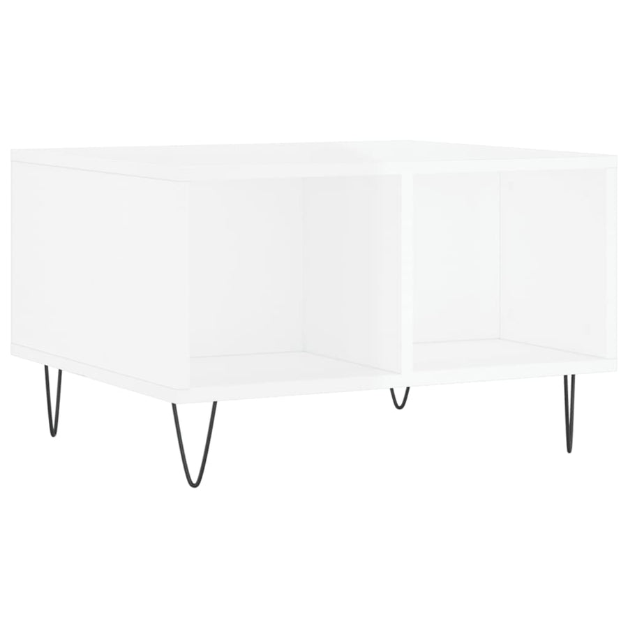 Salontafel 60X50X36,5 Cm Bewerkt Hout Hoogglans wit