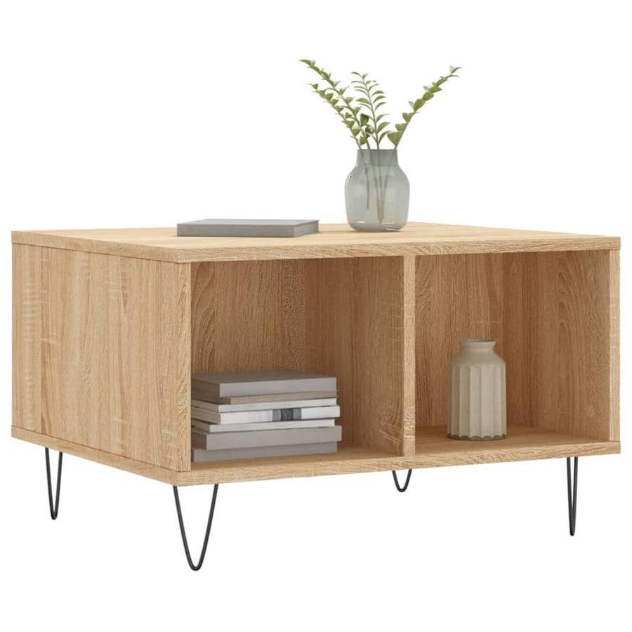 Salontafel 60X50X36,5 Cm Bewerkt Hout Kleurig Sonoma eiken
