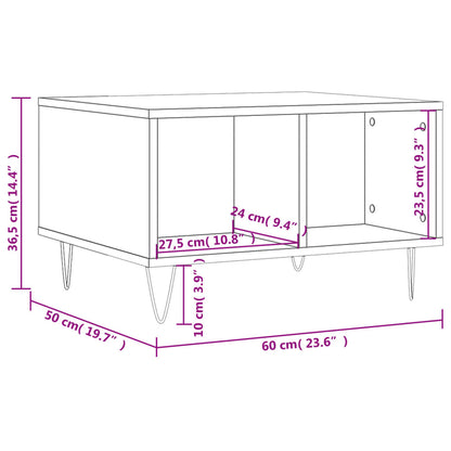 Salontafel 60X50X36,5 Cm Bewerkt Hout Betongrijs