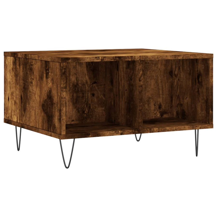 Salontafel 60X50X36,5 Cm Bewerkt Hout Kleurig Gerookt eiken