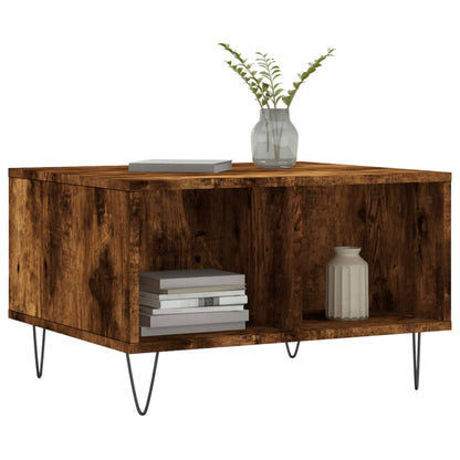 Salontafel 60X50X36,5 Cm Bewerkt Hout Kleurig Gerookt eiken