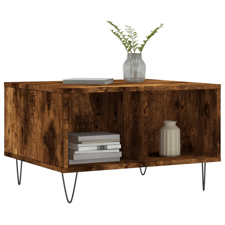 Salontafel 60X50X36,5 Cm Bewerkt Hout Kleurig Gerookt eiken
