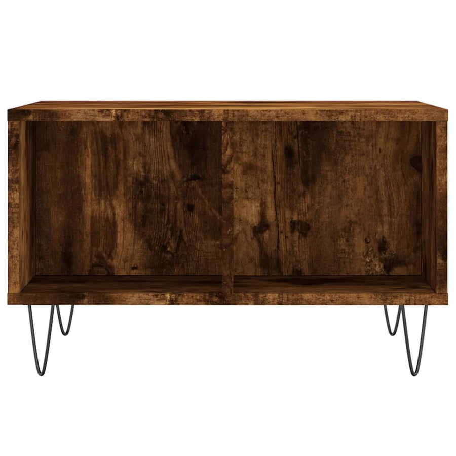Salontafel 60X50X36,5 Cm Bewerkt Hout Kleurig Gerookt eiken