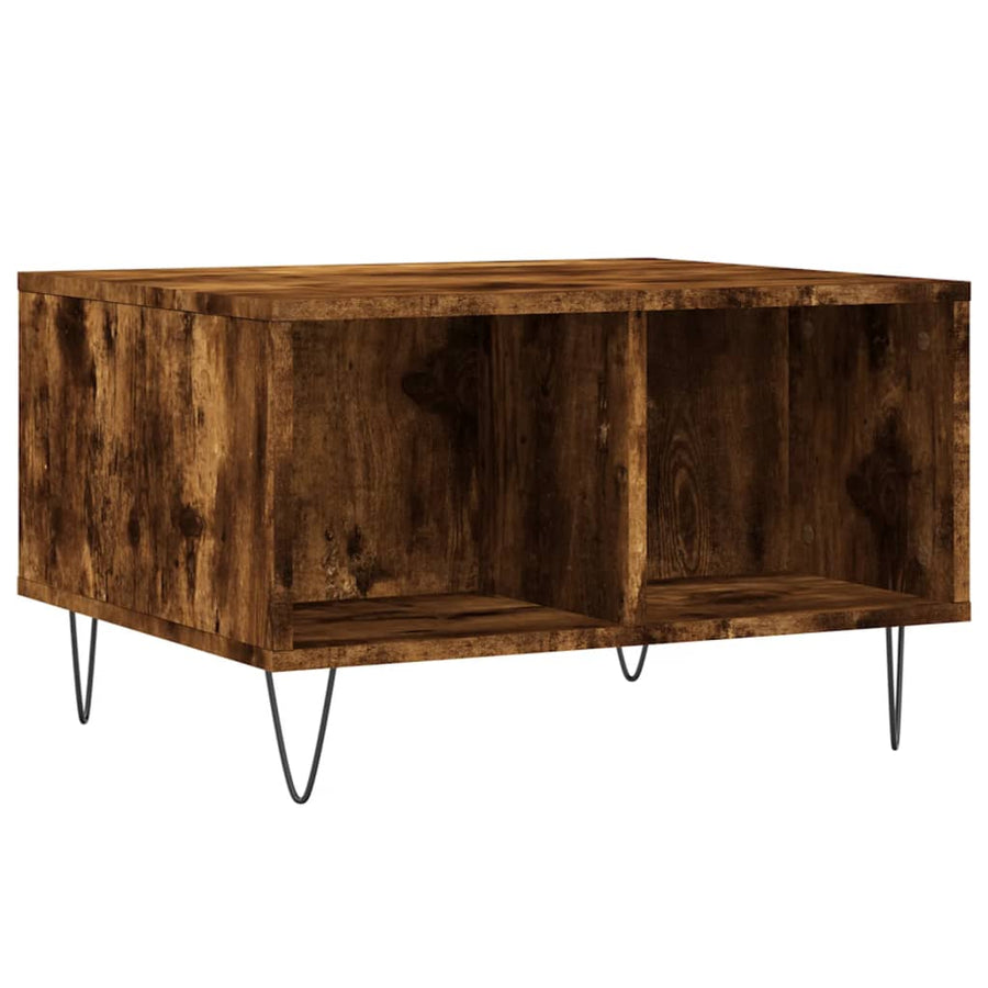 Salontafel 60X50X36,5 Cm Bewerkt Hout Kleurig Gerookt eiken