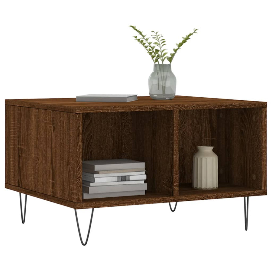 Salontafel 60X50X36,5 Cm Bewerkt Hout Bruin Eikenkleur Bruineiken