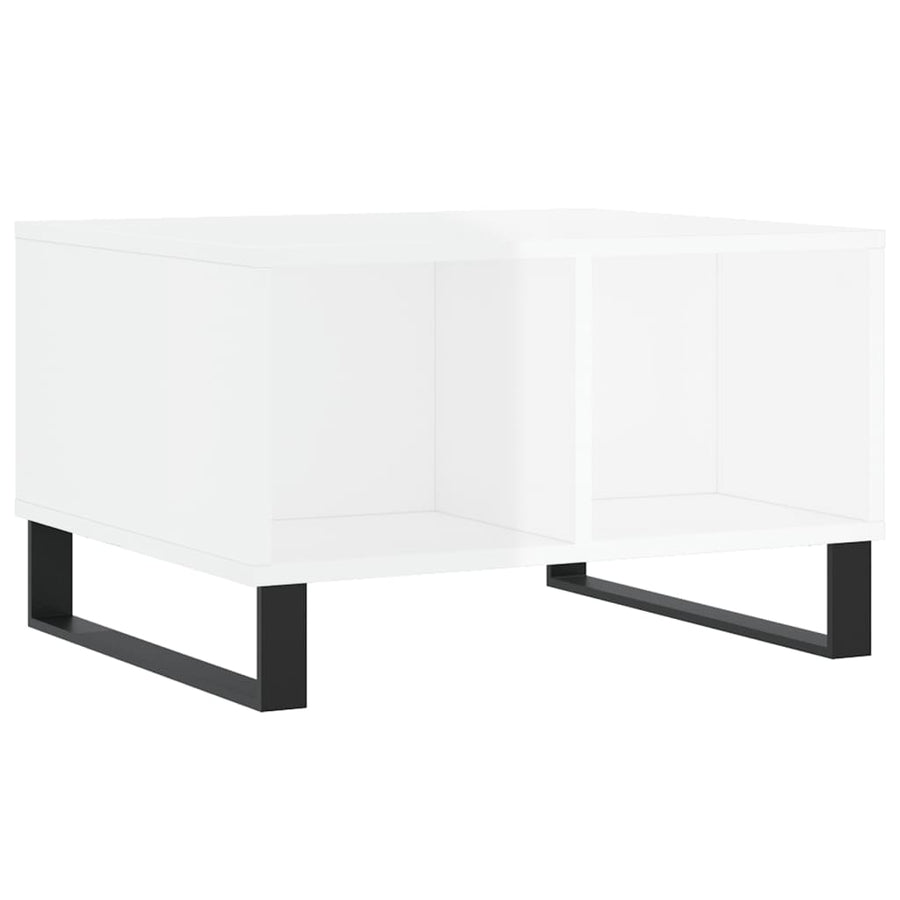 Salontafel 60X50X36,5 Cm Bewerkt Hout Hoogglans wit