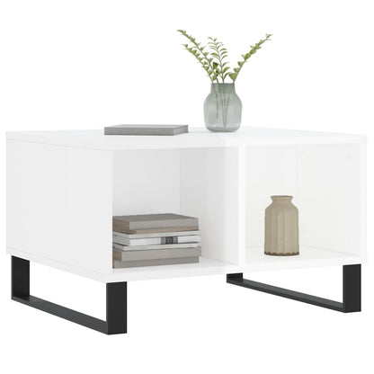 Salontafel 60X50X36,5 Cm Bewerkt Hout Hoogglans wit