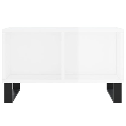 Salontafel 60X50X36,5 Cm Bewerkt Hout Hoogglans wit
