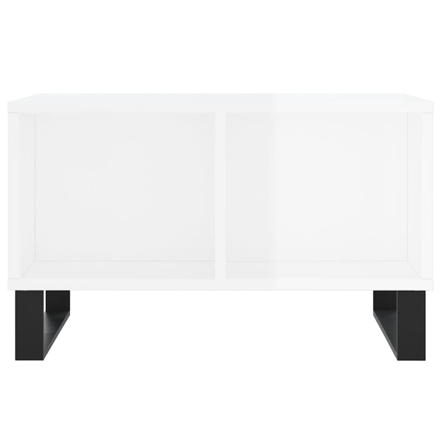 Salontafel 60X50X36,5 Cm Bewerkt Hout Hoogglans wit