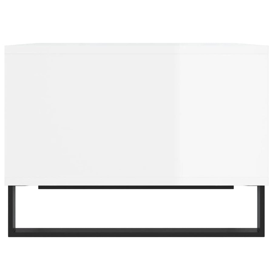 Salontafel 60X50X36,5 Cm Bewerkt Hout Hoogglans wit