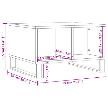 Salontafel 60X50X36,5 Cm Bewerkt Hout Hoogglans wit